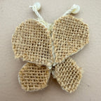 Back view of Jute Burlap Butterfly Patch showing natural jute texture
