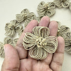 Handmade Jute Twine Flower Patches – Pack of 5