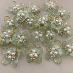 Mint green pearl flower patches bulk view
