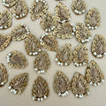 Gold zardozi paisley patches bulk view