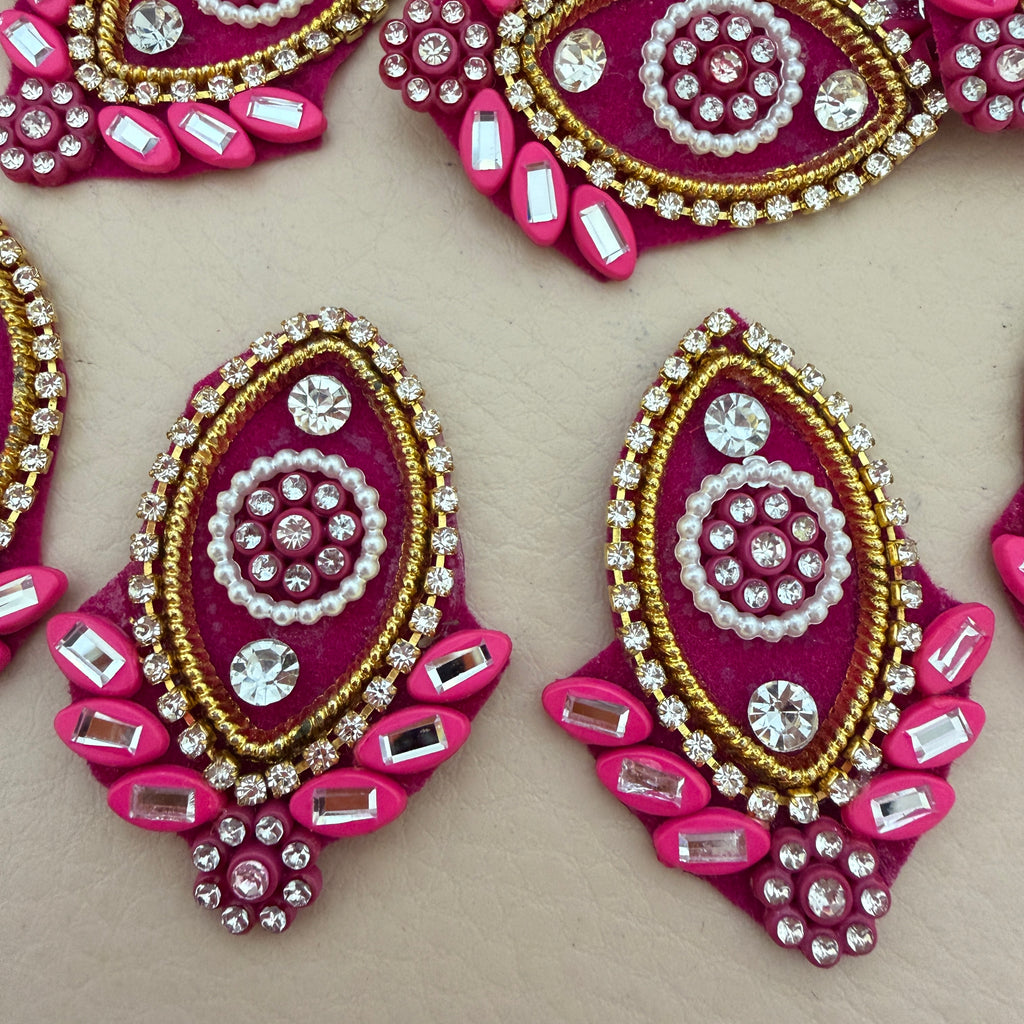 Rani pink patch front and back view showing mesh backing
