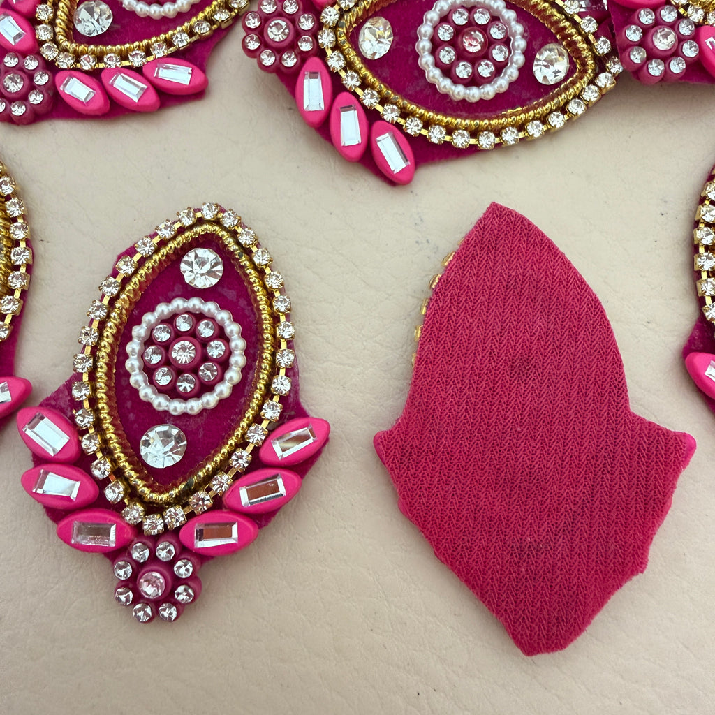 Rani pink rhinestone patches bulk view pack of 10