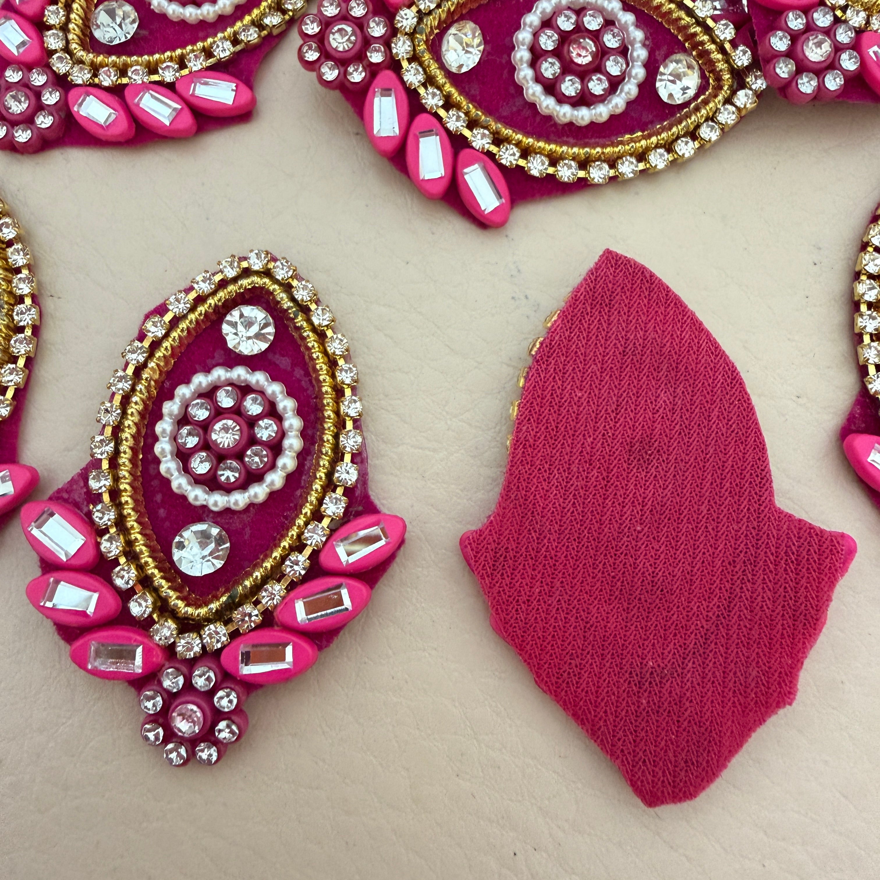 Rani pink rhinestone patches bulk view pack of 10