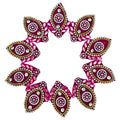 Rani Pink Rhinestone & Pearl Oval Indian ethnic wear Patches – Pack of 10