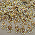 Gold rhinestone embellishment patch with ruler for size reference