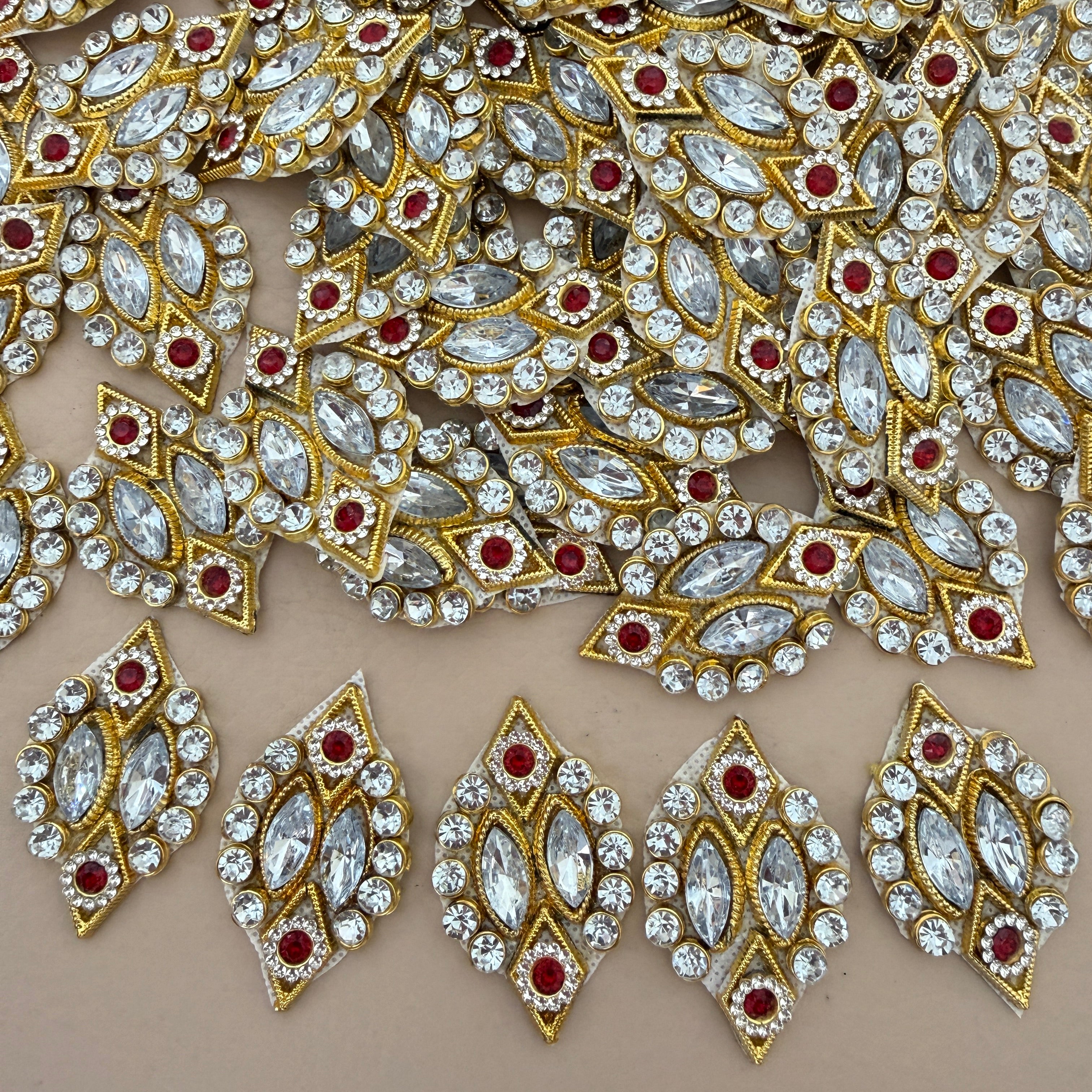 Bulk lot of gold diamond rhinestone embellishment patches