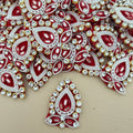 Bulk lot of red velvet teardrop rhinestone patches