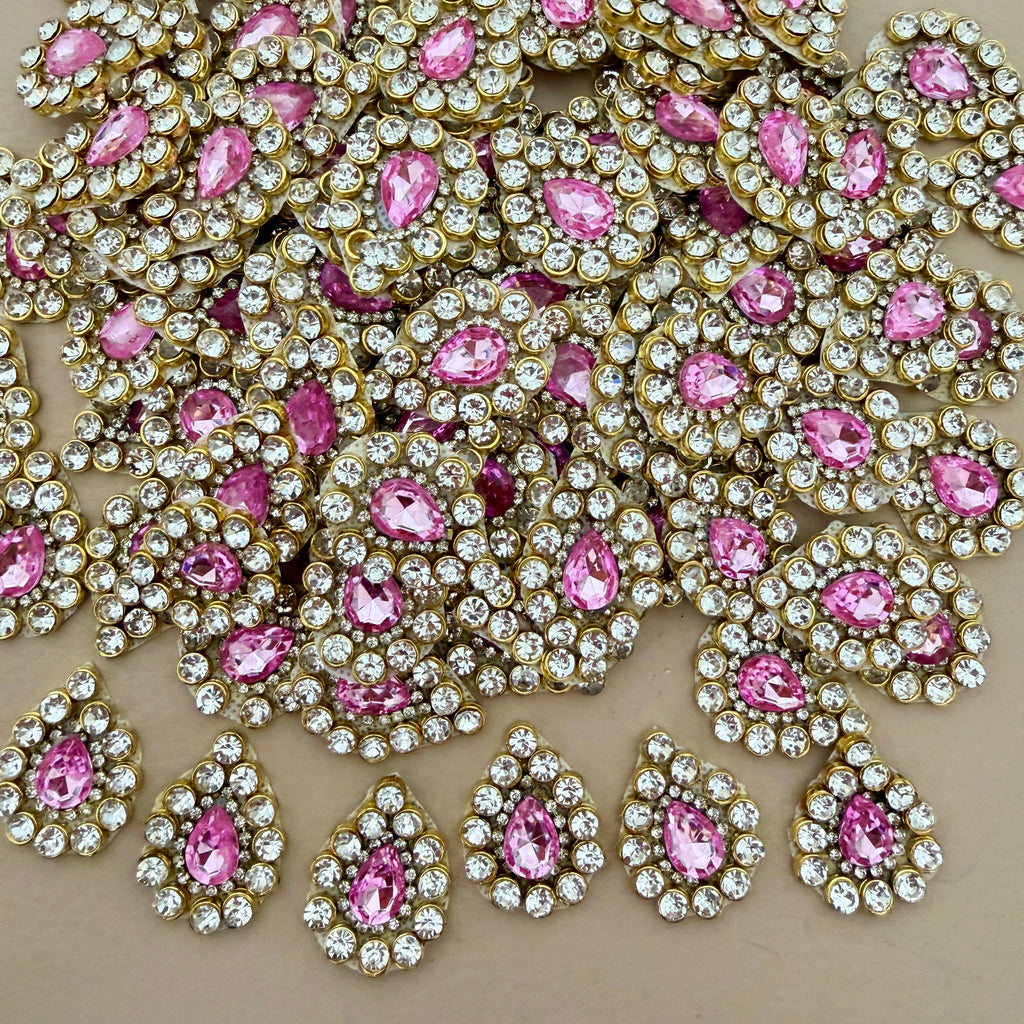 Pink rhinestone crystal patches bulk lot