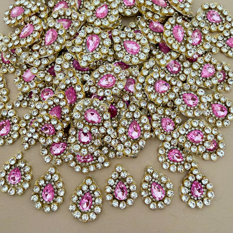 Pink rhinestone crystal patches bulk lot