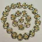 Bulk lot of antique gold rhinestone flower motif patches