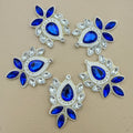 Pack of 5 royal blue crystal rhinestone patches laid flat