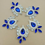 Pack of 5 royal blue crystal rhinestone patches laid flat