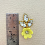 Collection of yellow flower and leaf crystal rhinestone applique patches