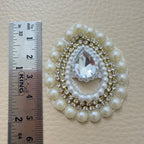 Group of matching pearl and rhinestone teardrop craft patches