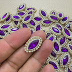Group of purple marquise embellished applique patches