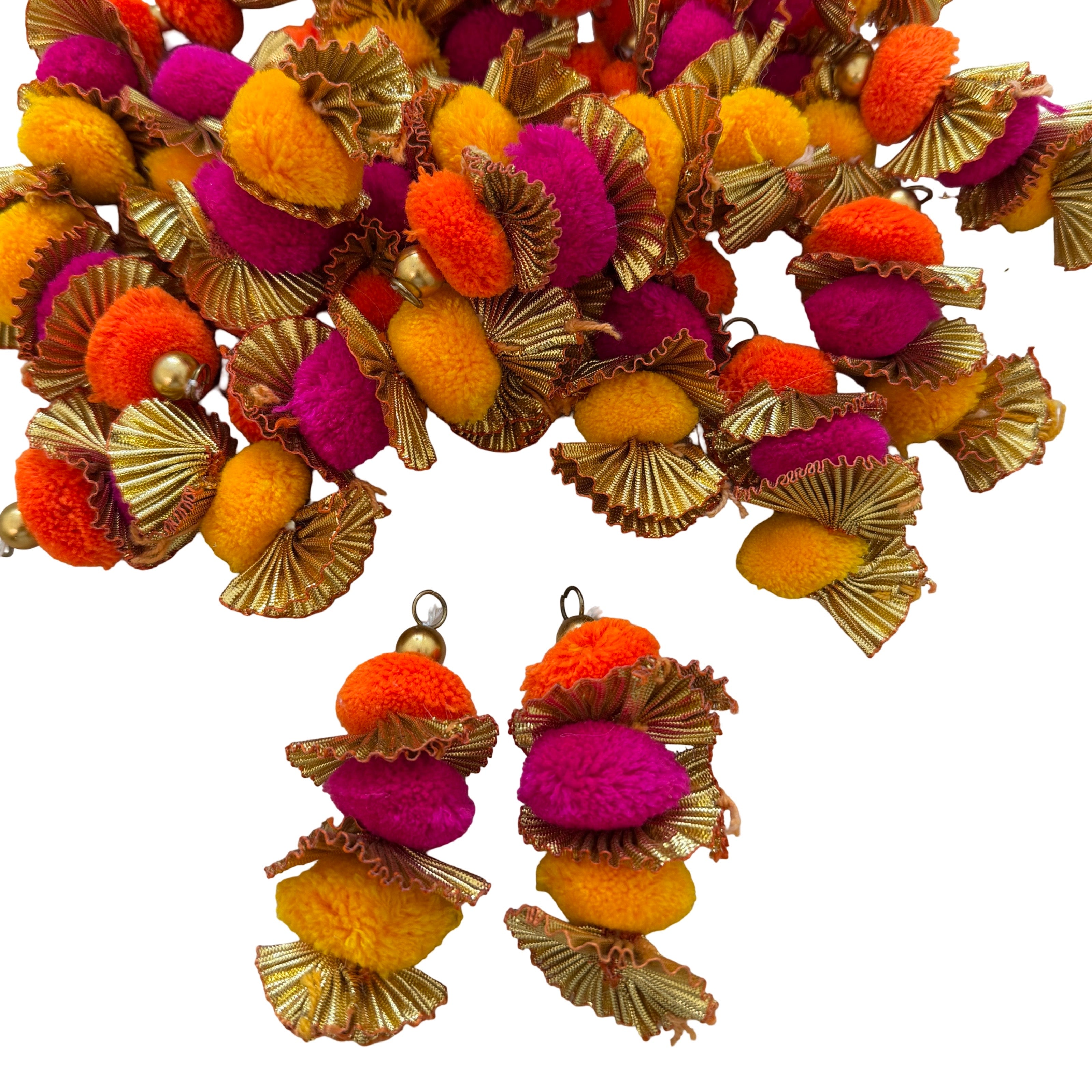 Bulk lot of pom pom latkan tassels