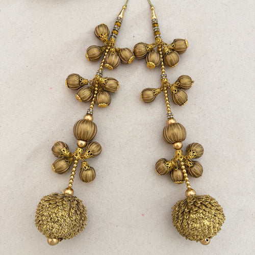 Gold Gota patti Beaded Lehenga embellished Latkan – Pack of 2