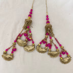 Handcrafted Magenta Beaded Kiran Bridal Lehenga Latkan DIY Craft Supplies – Pack of 2