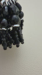 Black Faceted Bead Latkan  for ethnic wear Indian Tassels - Pack of 10